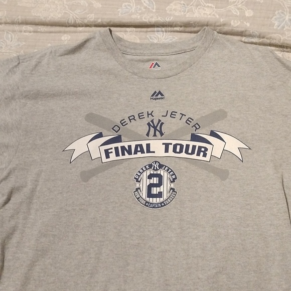 Majestic Gray Derek Jeter Final Tour Tee - Picture 1 of 6